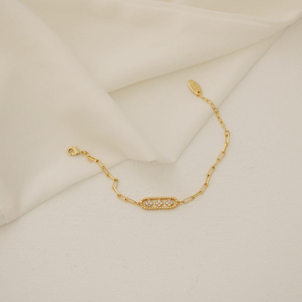 18K Gold Fashion Flower Bracelet
