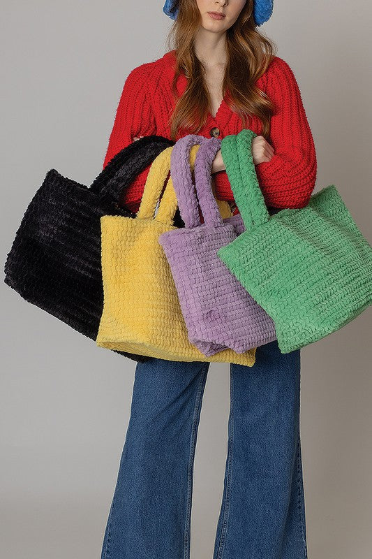 Large Fuzzy Tote Bag