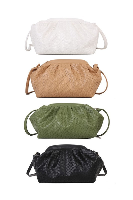 Faux Leather Woven Bag