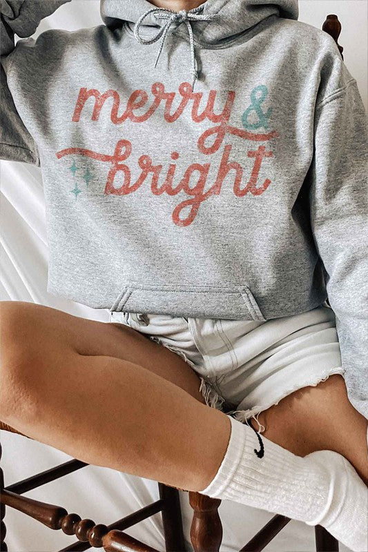 MERRY AND BRIGHT CHRISTMAS GRAPHIC HOODIE