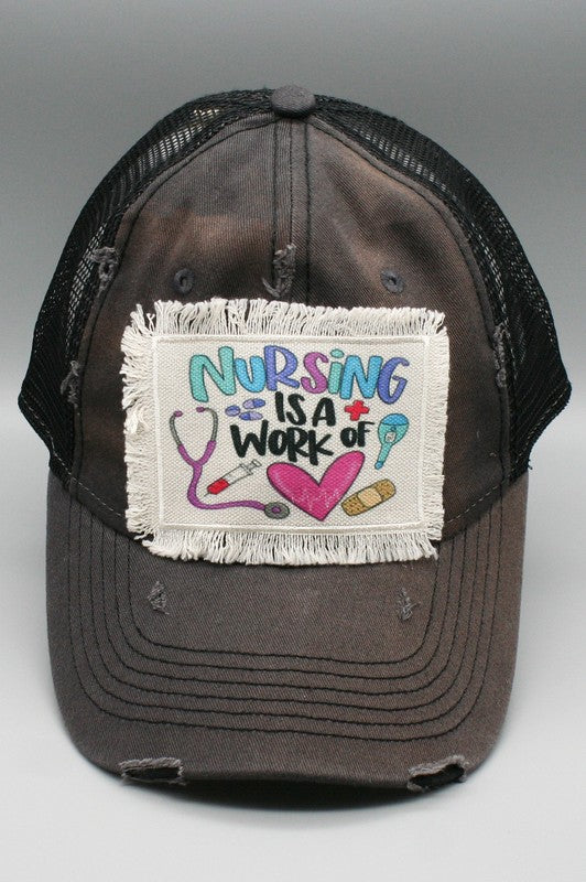 Nursing Work of Heart Patch Hat