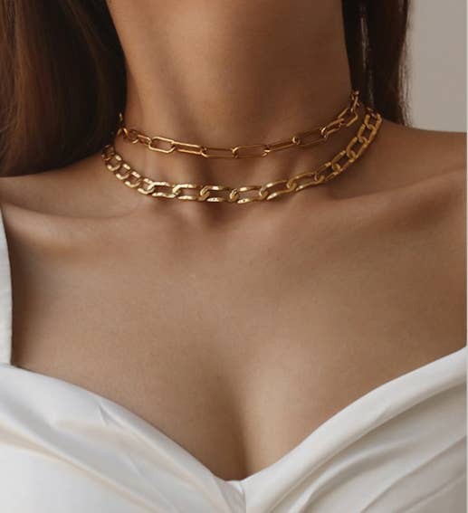 18k Gold Plated Choker Necklace
