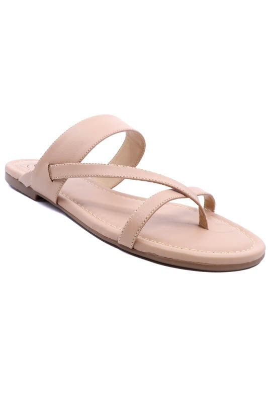 Thong slide sandal with a padded insole