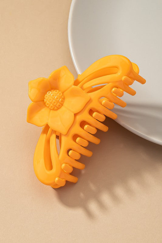 Large hair Claw clip with flower handle