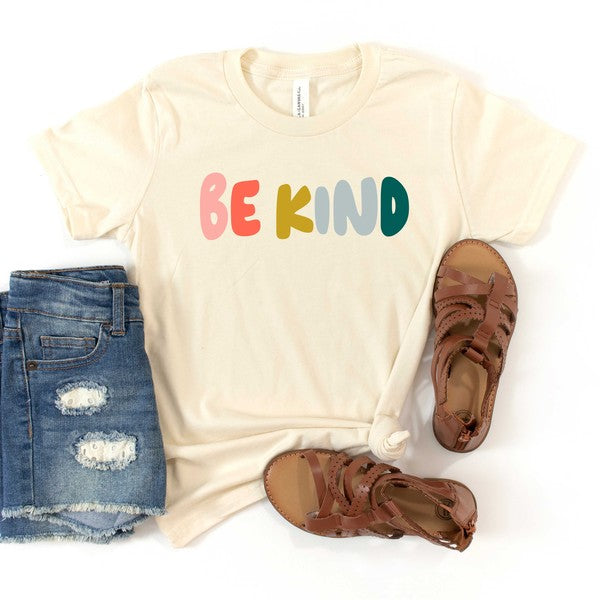 Be Kind Bold Colorful Youth Graphic Tee