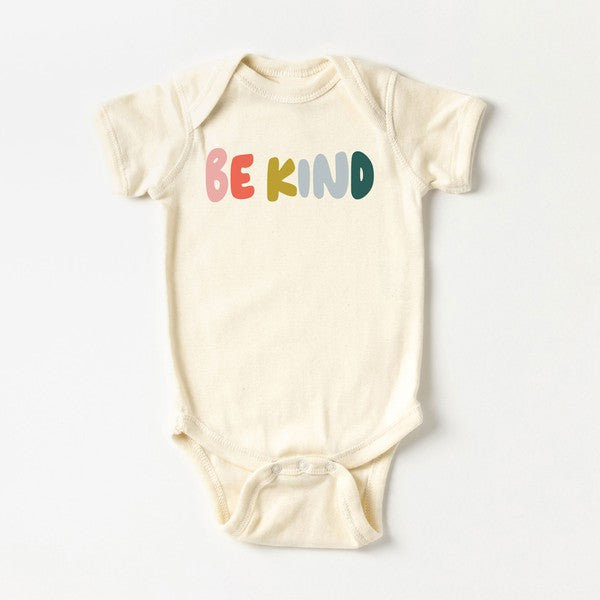 Be Kind Bold Colorful Baby Onesie