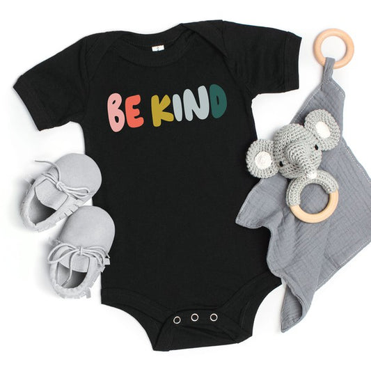 Be Kind Bold Colorful Baby Onesie