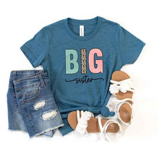 Big Sister Leopard Youth Graphic Tee