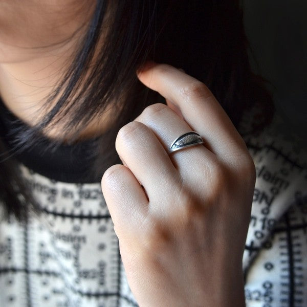 925 Sterling Silver Embossed Fish Ring
