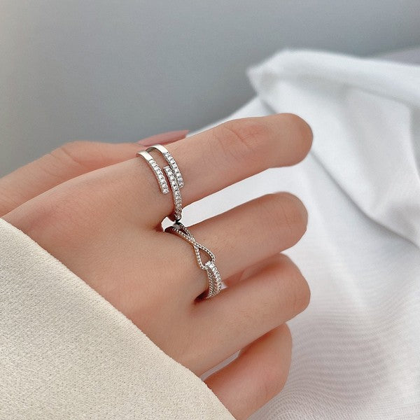 925 Sterling Silver Simple Three-layer Ring