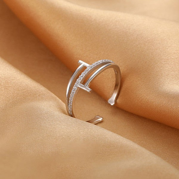 925 Sterling Silver Exquisite Three-layer Ring