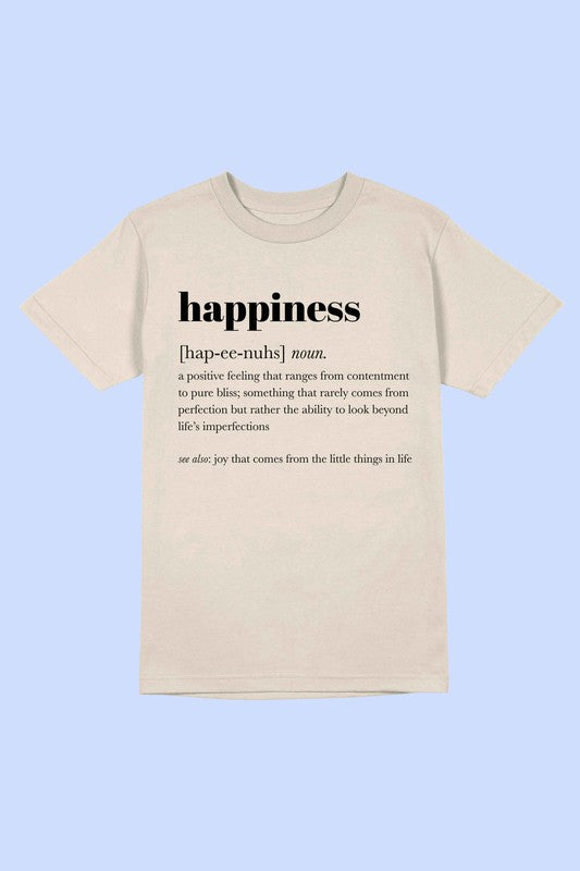 HAPPINESS DEFINITION DICTIONARY GRAPHIC TEE
