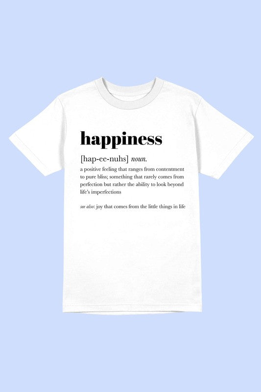 HAPPINESS DEFINITION DICTIONARY GRAPHIC TEE