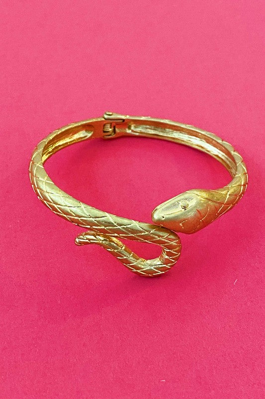 Serpent Snake Cuff, Gold